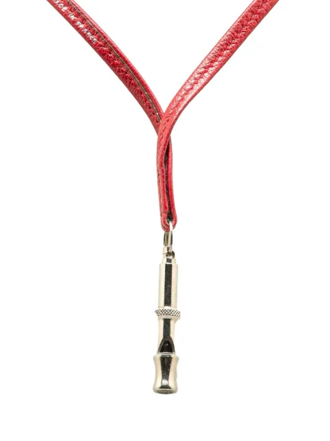 Hermès Pre-Owned 20th Century Leather Ultrasonic Dog Whistle Necklace costume necklace