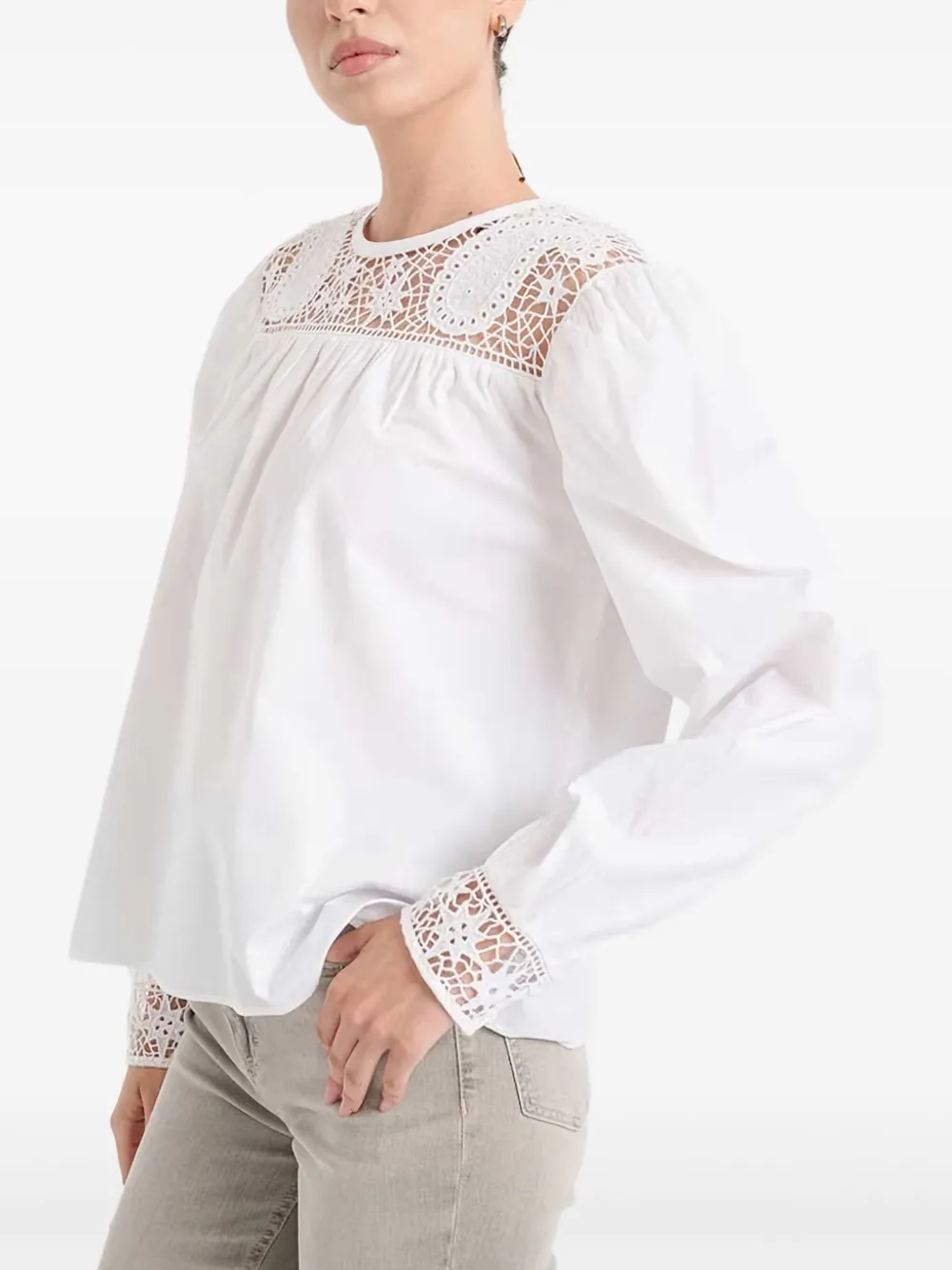 BOSS cotton blouse - Wit