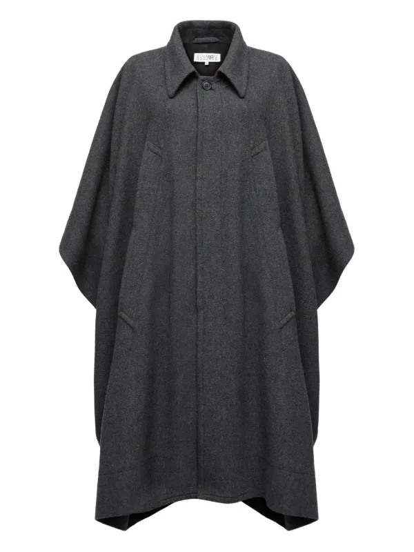 MM6 MAISON MARGIELA マルジェラ ウール シャツ ケープ MM6 Maison Margiela アシンメトリーケープ | グレー | FARFETCH JP