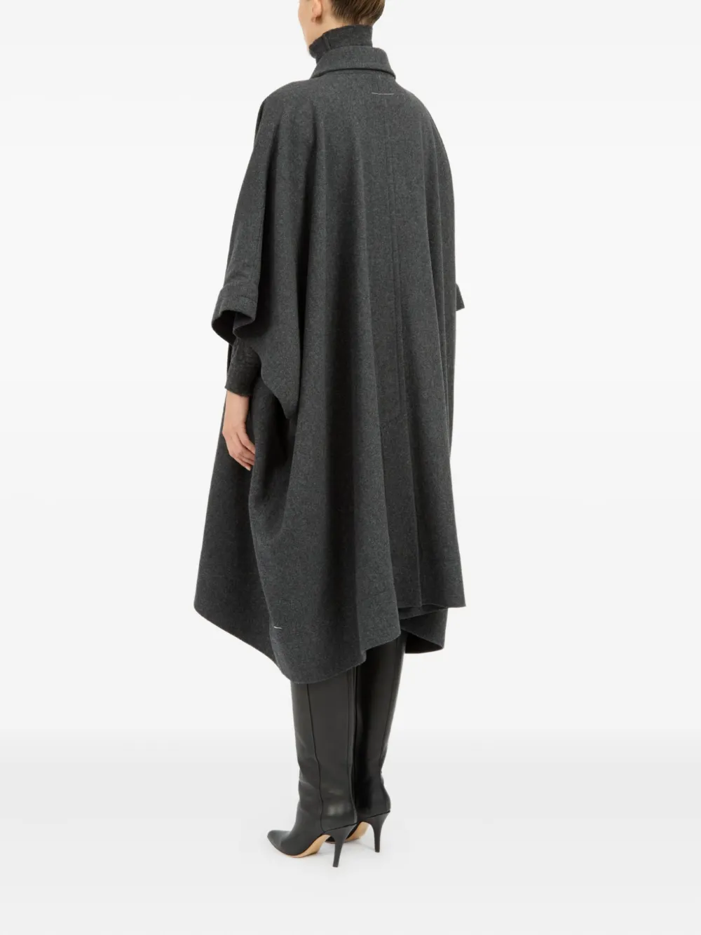 MM6 Maison Margiela asymmetric cape Grijs