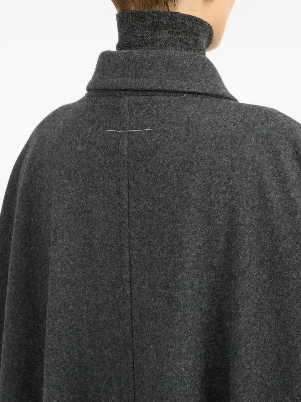Maison Margiela MM6 ケープコート MM6 Maison Margiela アシンメトリーケープ | グレー | FARFETCH JP