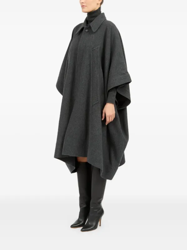 Maison Margiela MM6 ケープコート MM6 Maison Margiela アシンメトリーケープ | グレー | FARFETCH JP