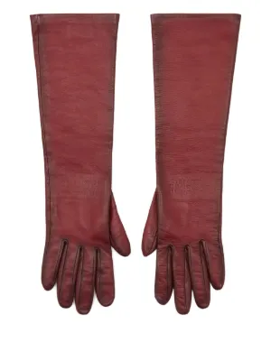 新品MM6 Maison Margiela 手袋 MM6 Maison Margiela レザーグローブ | ブラック | FARFETCH JP