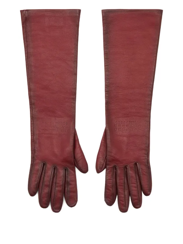 MM6 Maison Margiela ラムスキン グローブ | レッド | FARFETCH JP