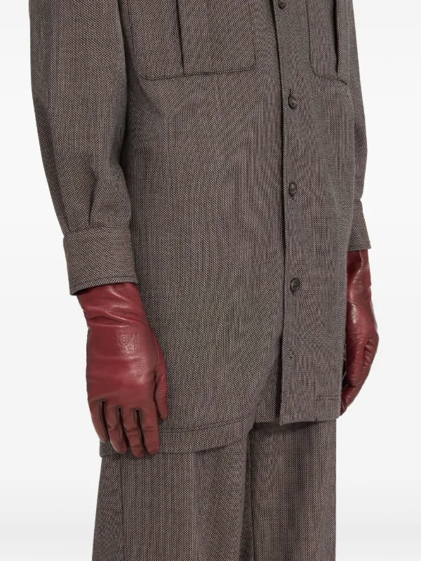 MM6 Maison Margiela ラムスキン グローブ | レッド | FARFETCH JP