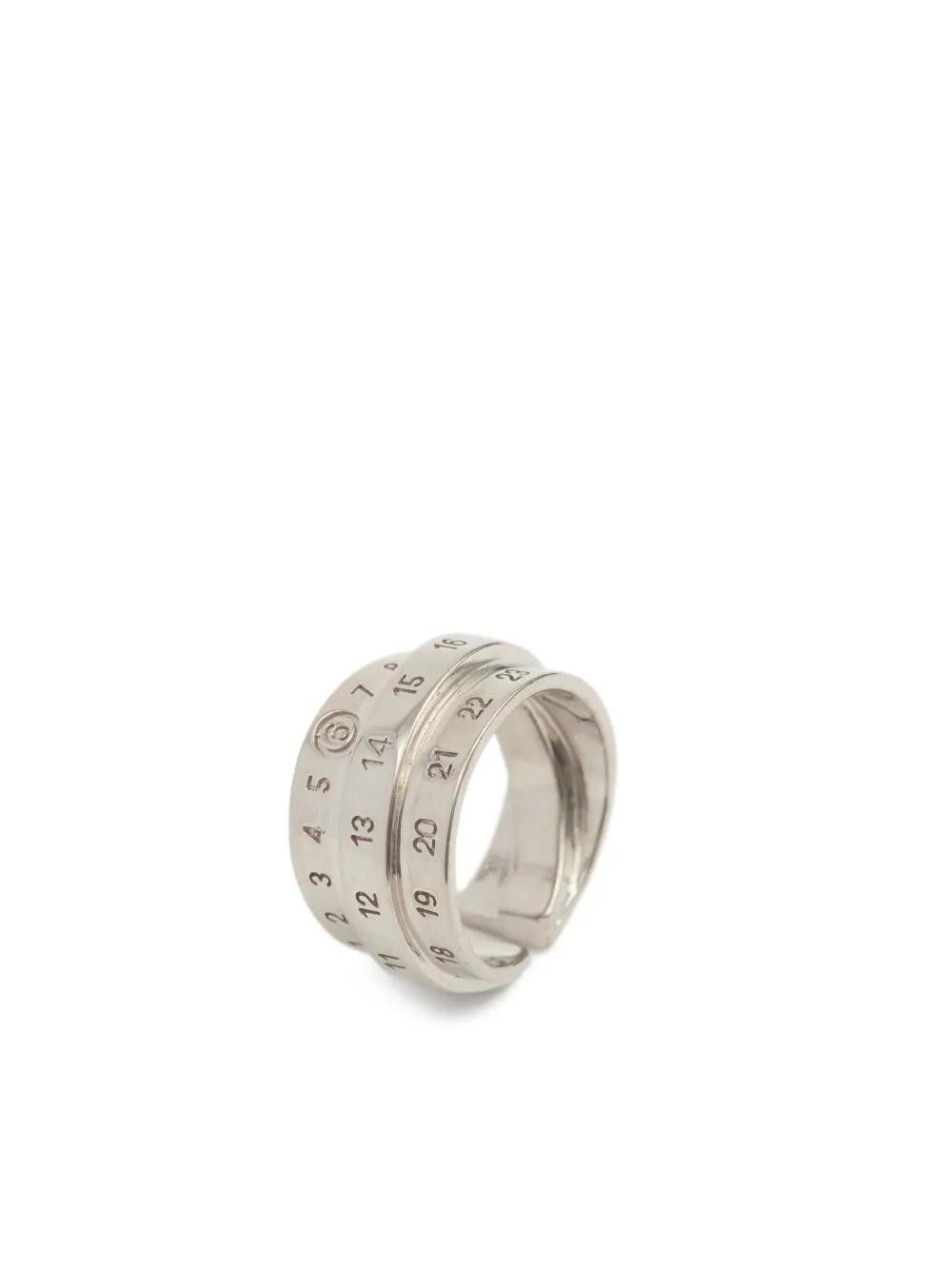 MM6 Maison Margiela Triple Logo Numeric Signature ring - Zilver