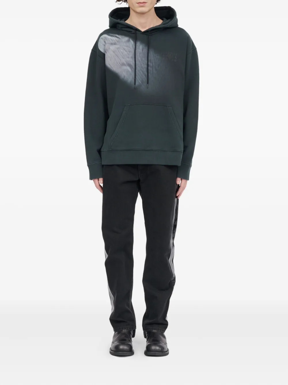 MM6 Maison Margiela Hoodie met geborduurd logo en vervaagd effect Grijs
