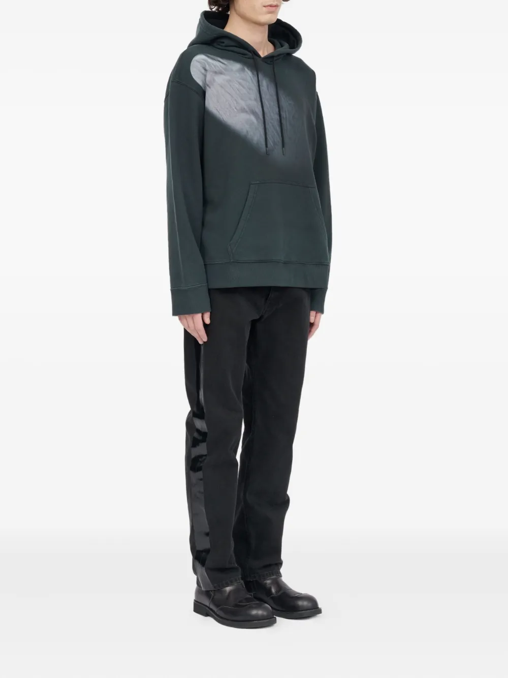 MM6 Maison Margiela Hoodie met geborduurd logo en vervaagd effect Grijs
