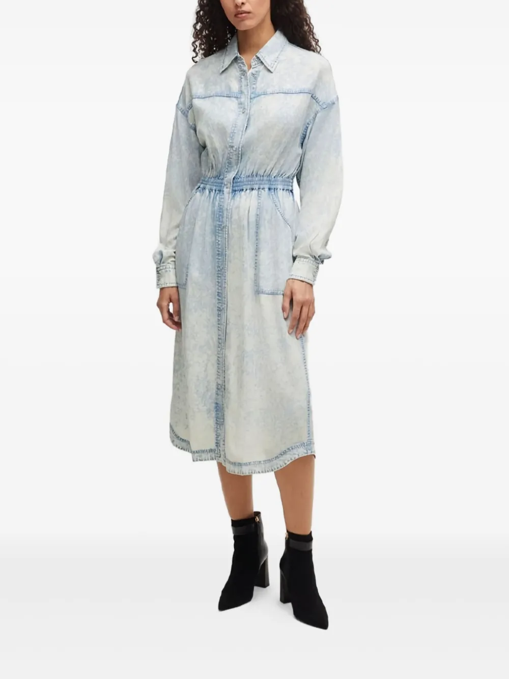 BOSS denim shirt dress - Blauw