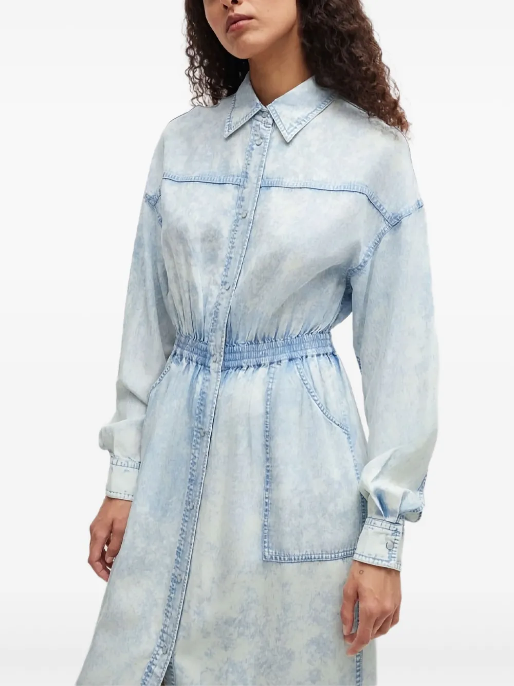 BOSS Spijkershirtjurk Blauw