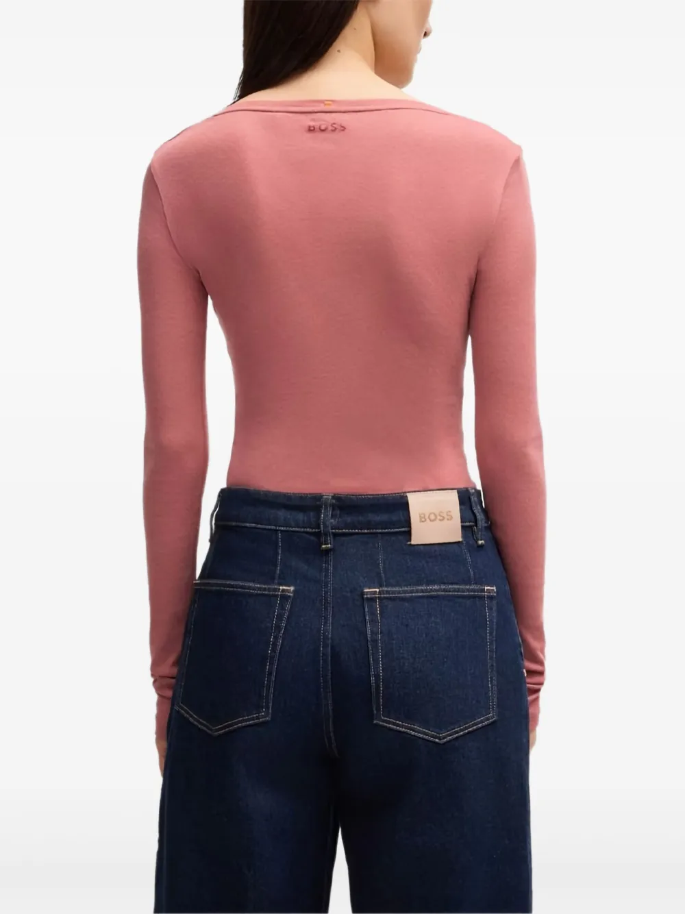 BOSS Tanktop met diepe ronde hals Rood