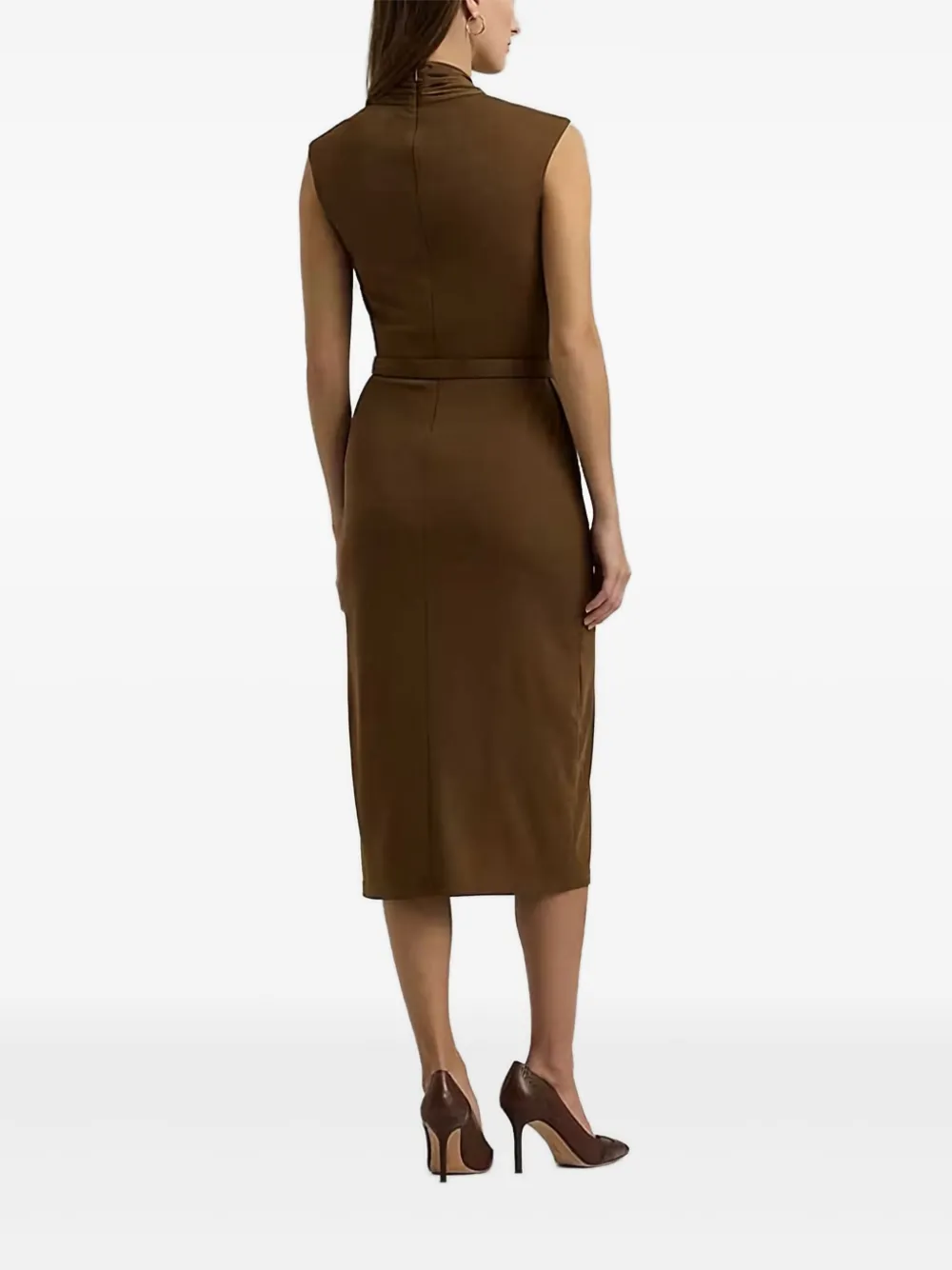 Lauren Ralph Lauren belted midi dress Bruin