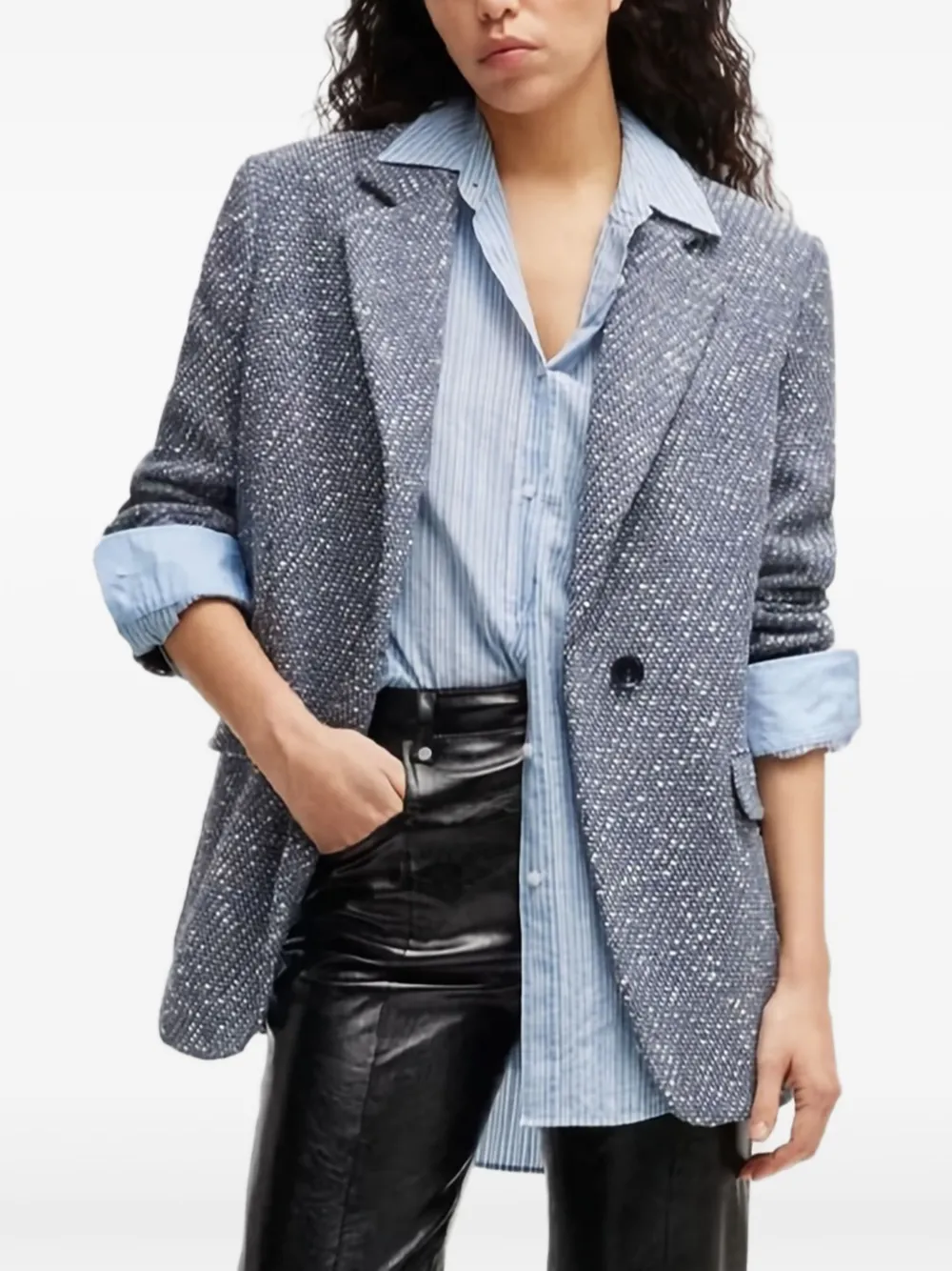 BOSS Gestreept blouse Blauw
