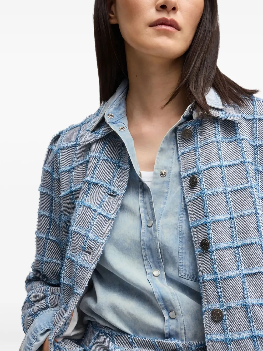 BOSS Blouse met borstzak Blauw