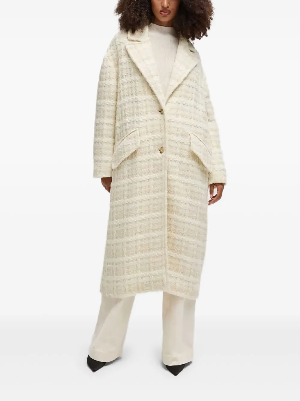 BOSS Bouclé jas Beige