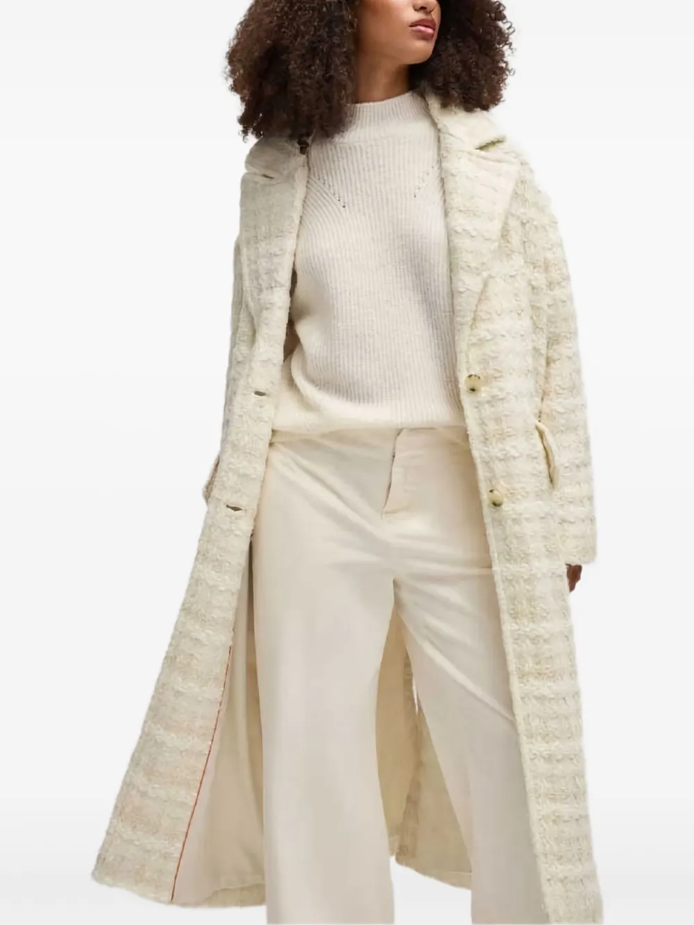 BOSS Bouclé jas Beige