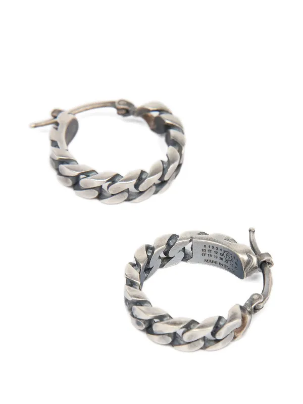 【MM6 Maison Margiela】MM6◇チェーン リンク◇ピアス MM6 Maison Margiela チェーンリンク フープピアス | シルバー