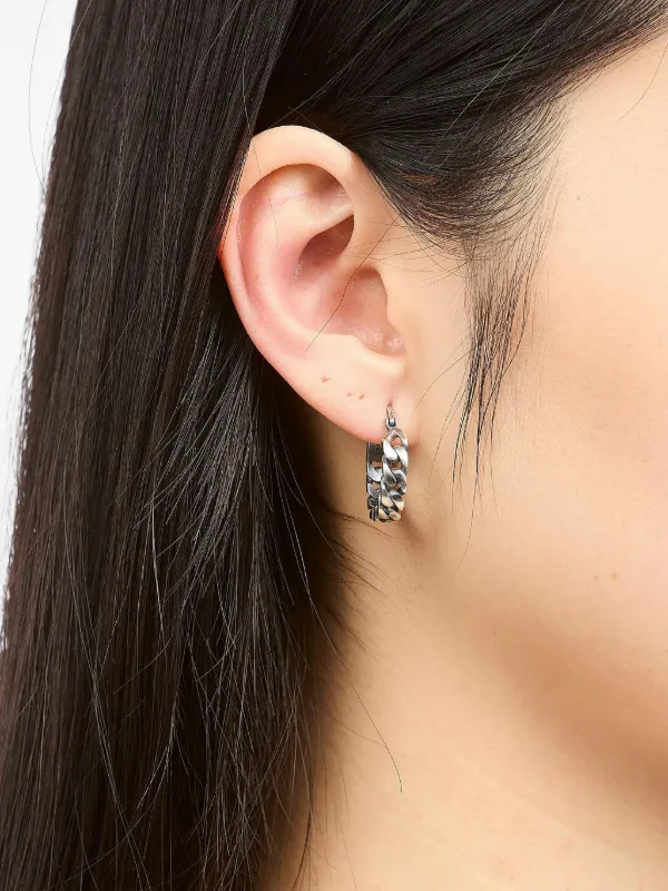 【MM6 Maison Margiela】MM6◇チェーン リンク◇ピアス MM6 Maison Margiela チェーンリンク フープピアス | シルバー