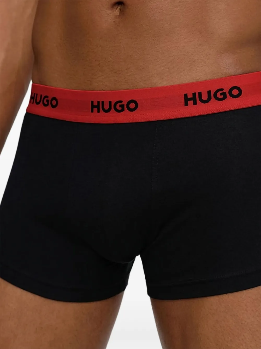 BOSS Drie boxershorts met logoband Zwart