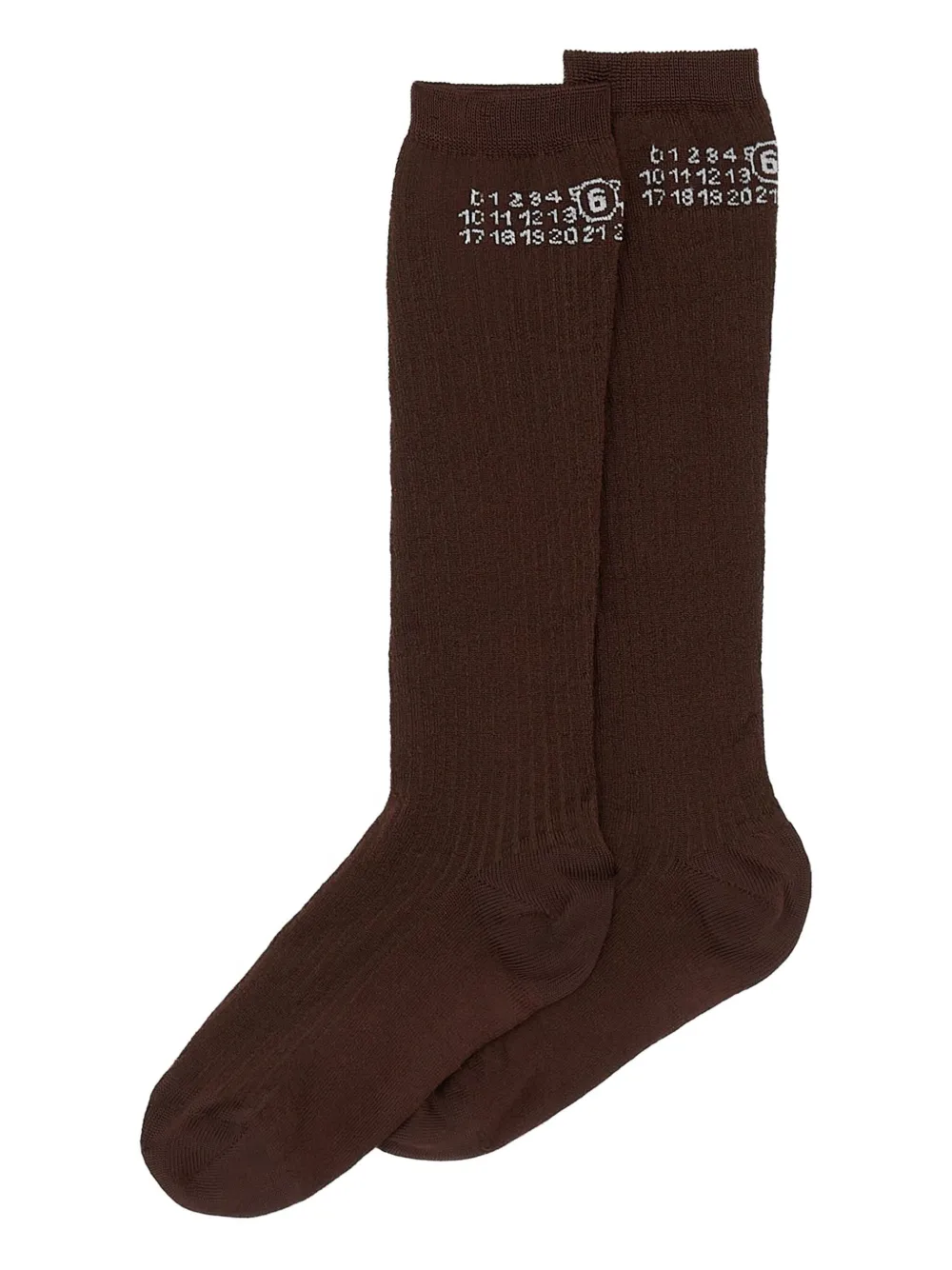MM6 Maison Margiela Numbers-motif socks Bruin