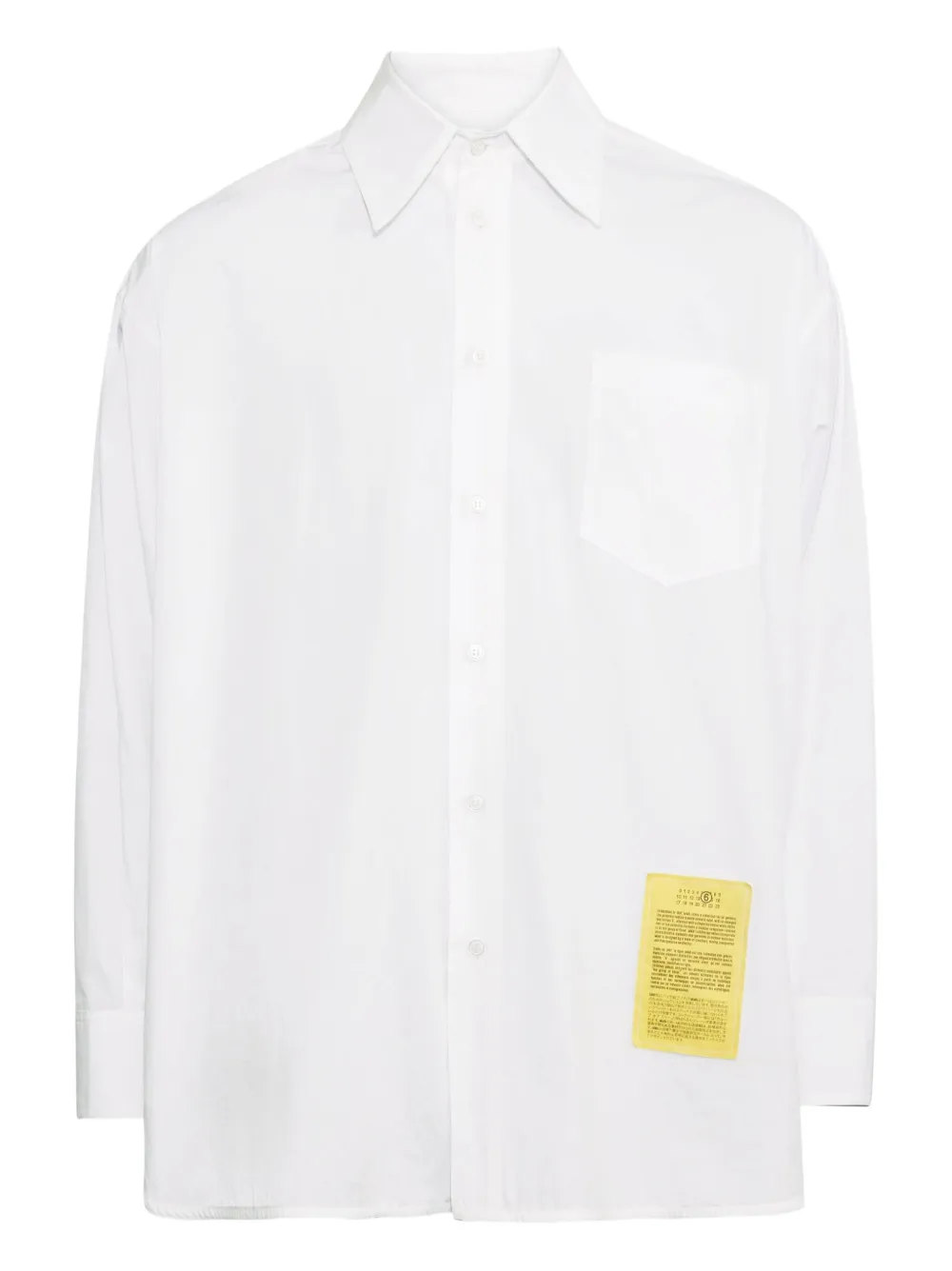 MM6 Maison Margiela numbers motif-patch shirt | blanco | Image 1