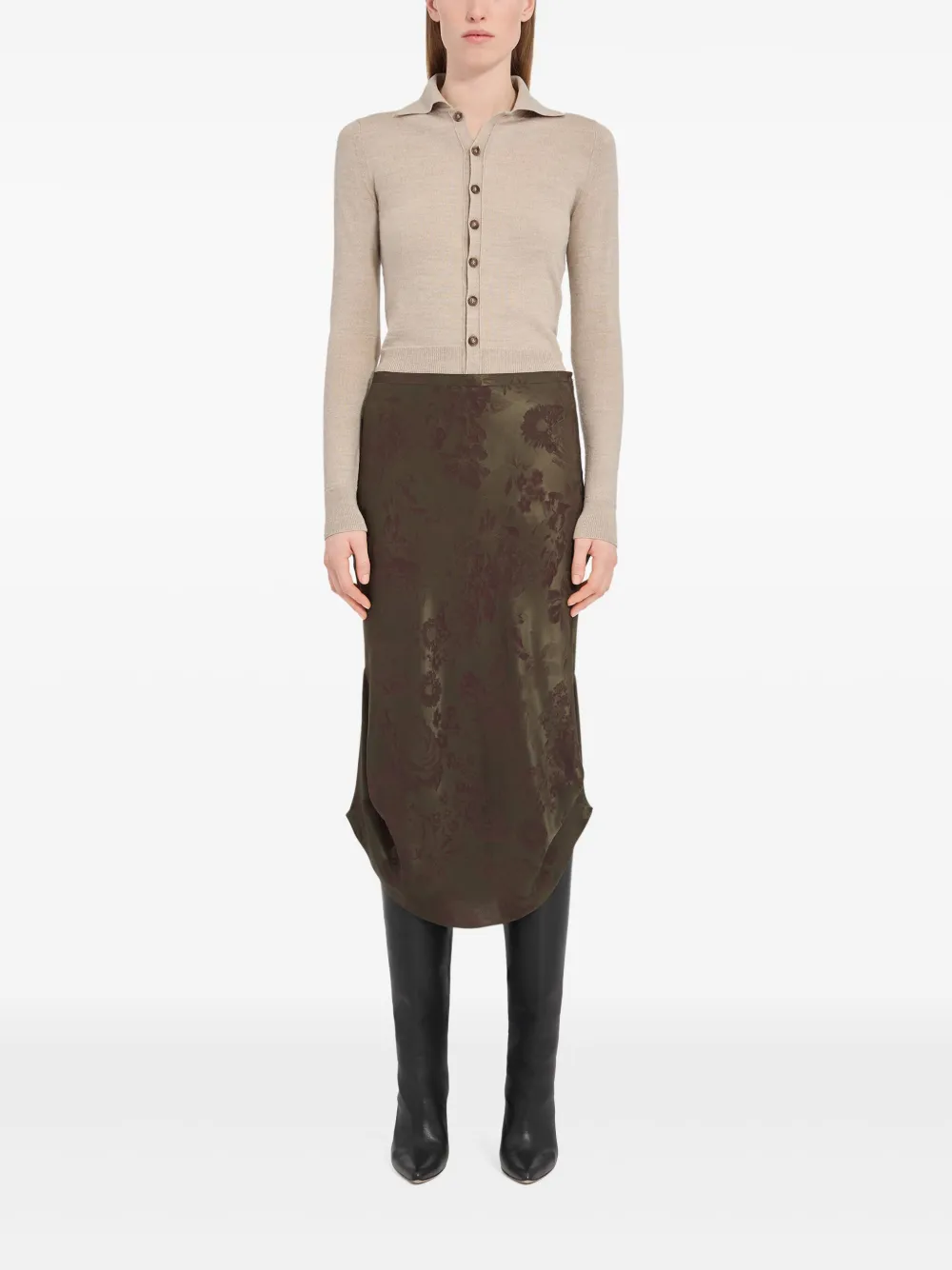 jacquard midi skirt