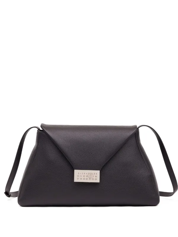 MAISON MARGIELA レザーショルダーバッグ ブラック MM6 Maison Margiela レザーショルダーバッグ | ブラック