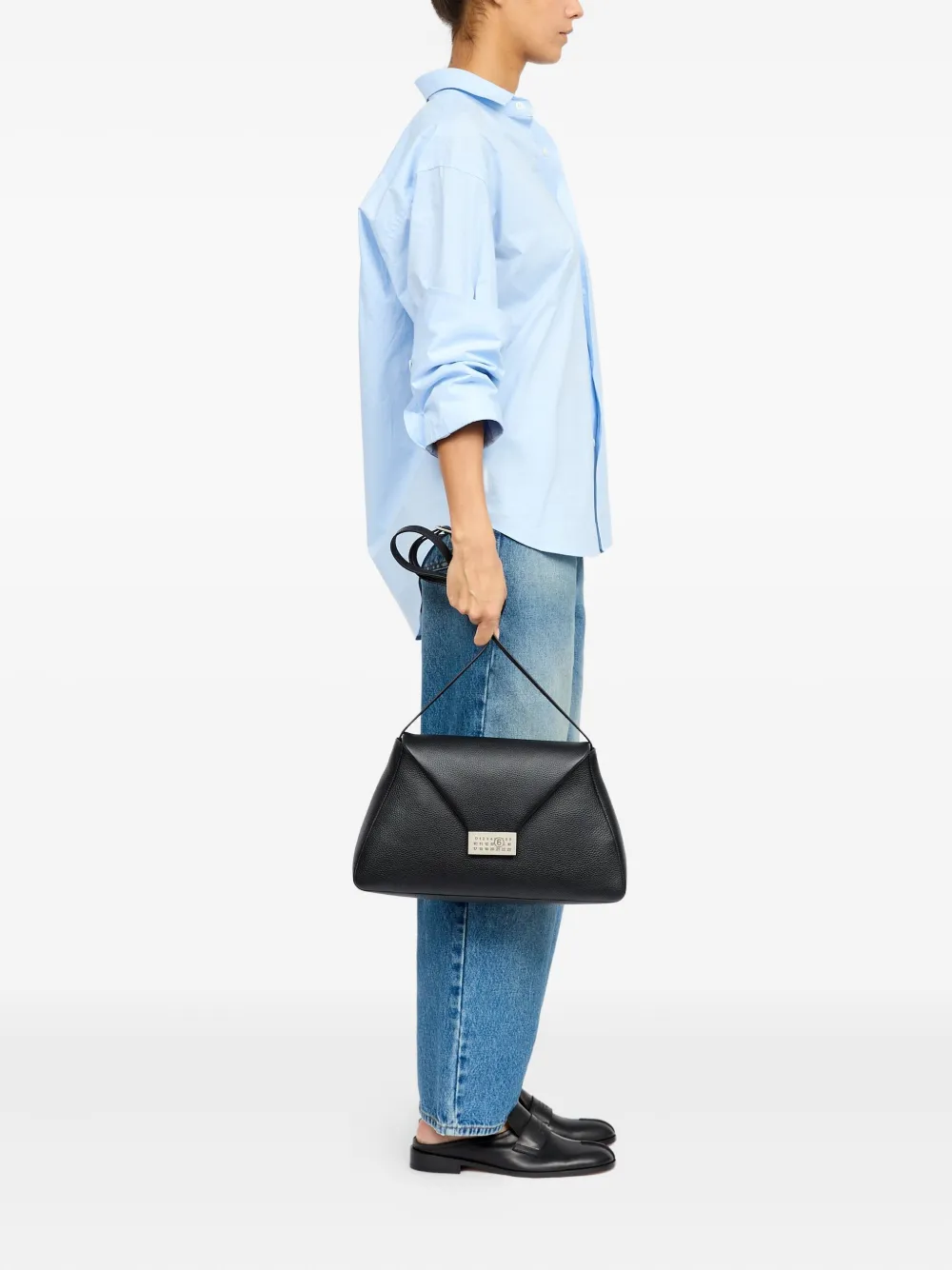 MM6 Maison Margiela Leren schoudertas - Zwart