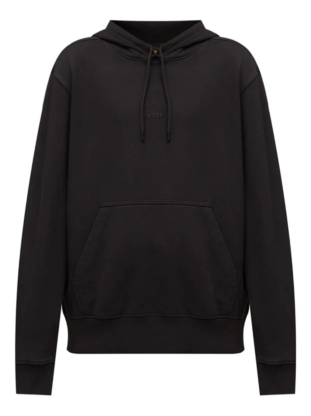 BOSS Hoodie met logodetail Zwart