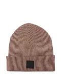 BOSS logo-patch beanie - Neutrals