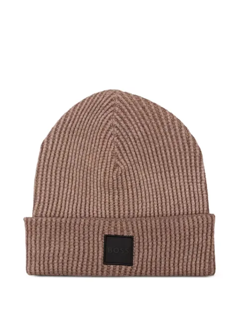 BOSS logo-patch beanie