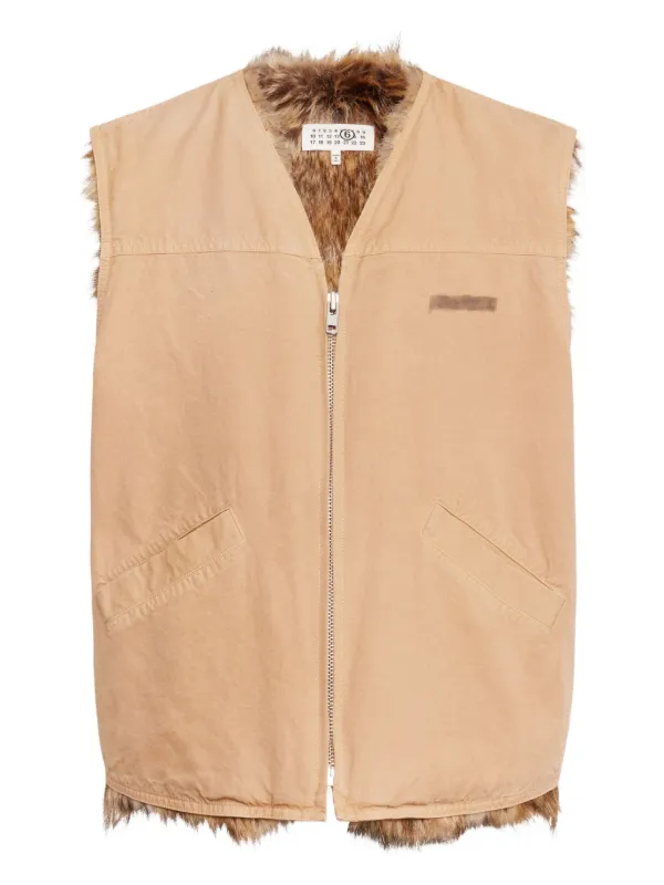 MM6 Maison Margiela　ベージュ ノースリーブベスト リボン付 30391912_59287449_600.jpg