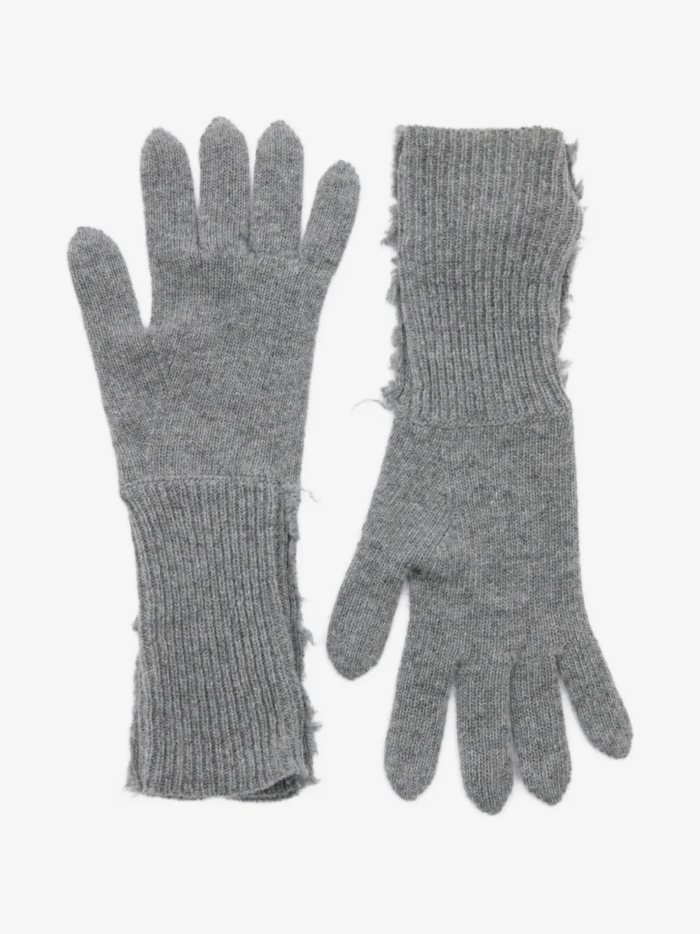 ribbed-knit gloves