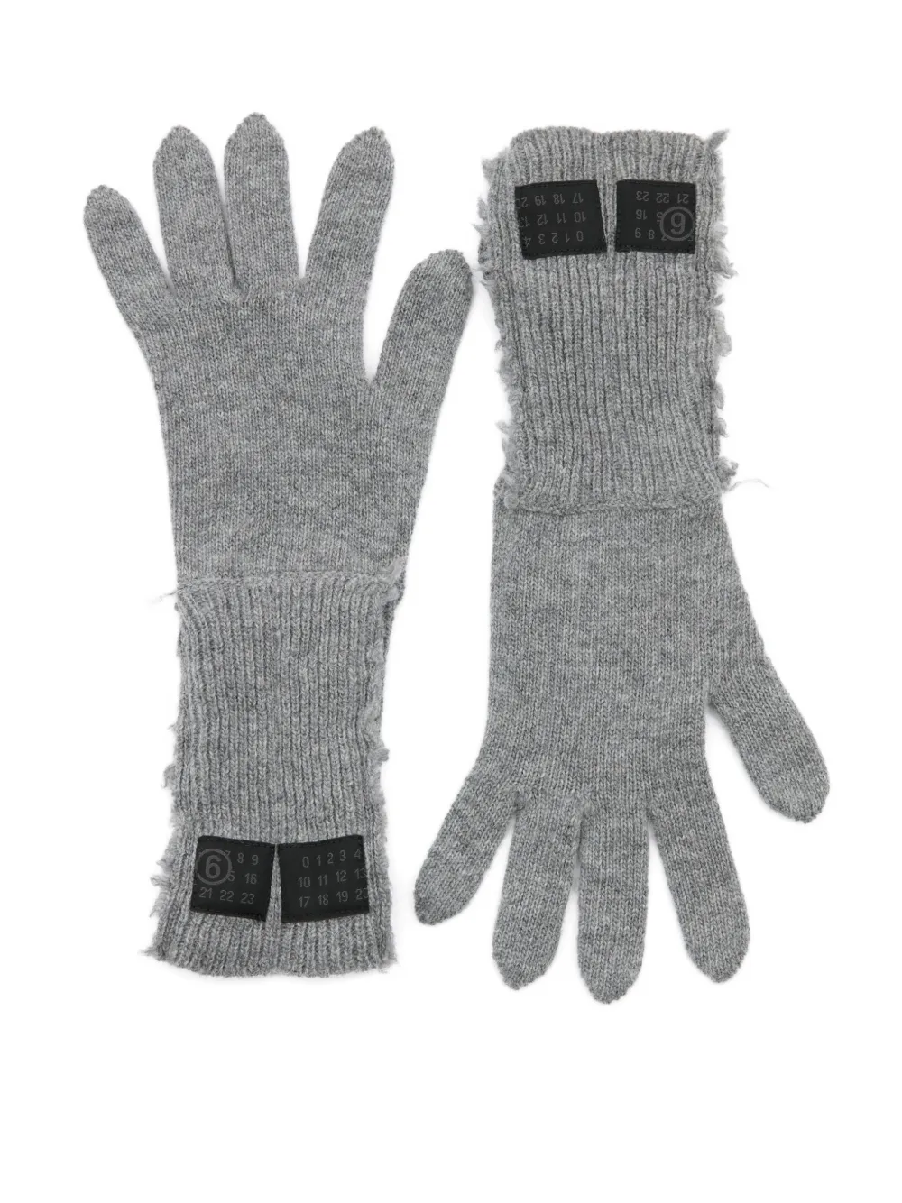 MM6 Maison Margiela Ribgebreide handschoenen - Grijs