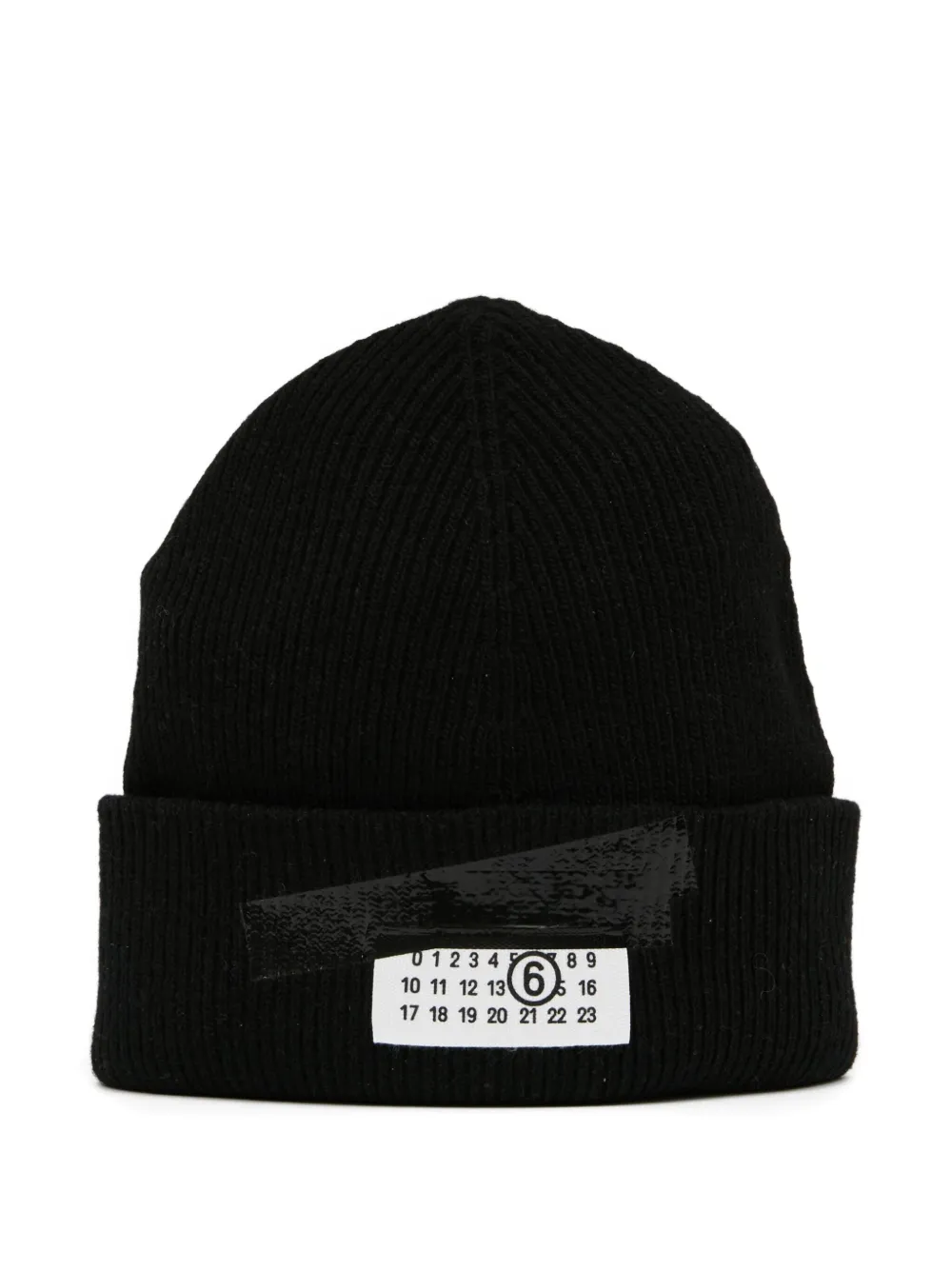 MM6 Maison Margiela gorro tejido de canalé | negro | Image 1