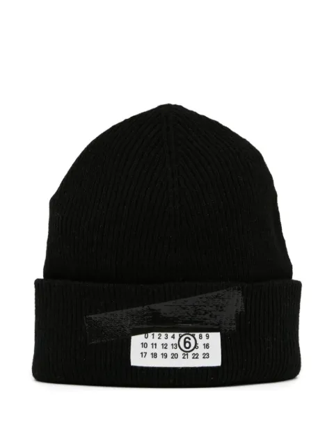 MM6 Maison Margiela ribbed beanie hat