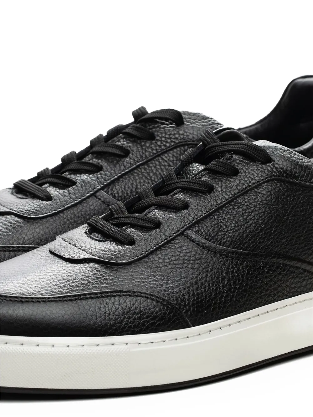 Poche Paris grained-leather sneakers Black