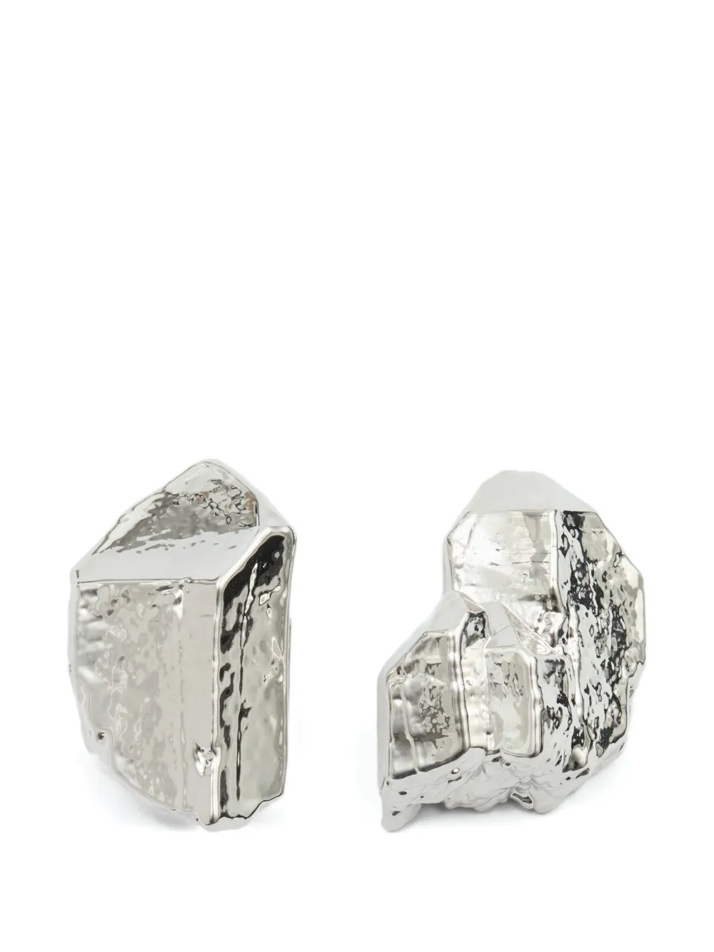 MM6 Maison Margiela rock-shaped earrings | Silver | Image 1
