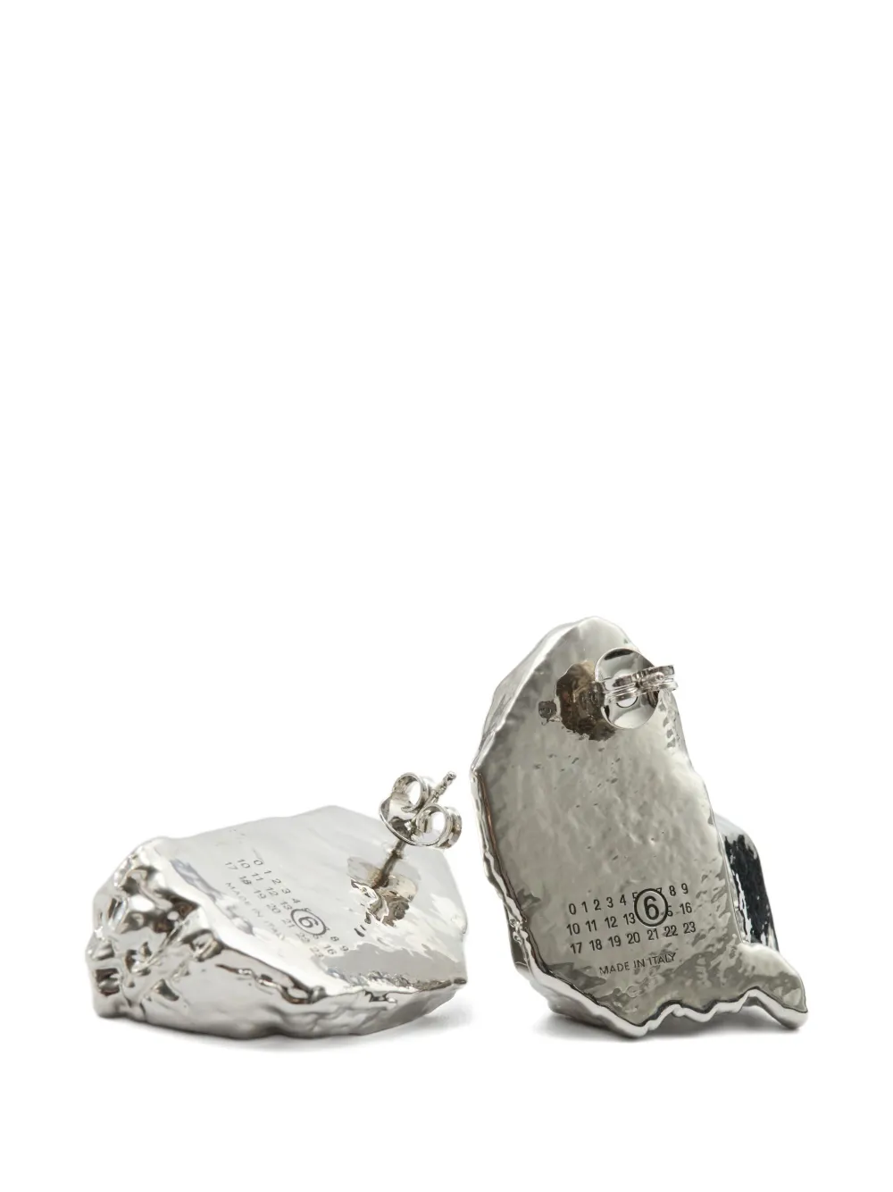 MM6 Maison Margiela ロックシェイプ ピアス | シルバートーン