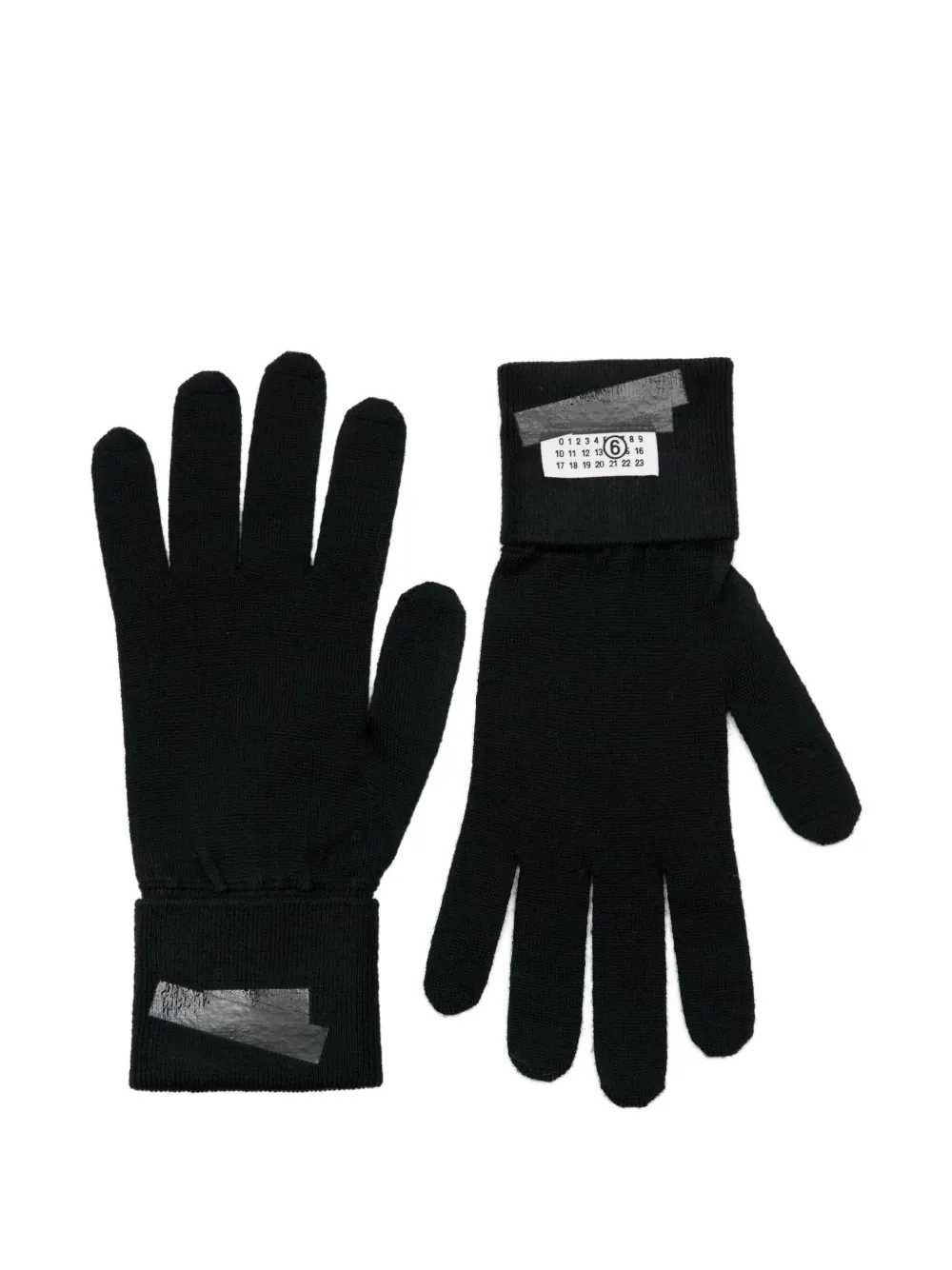 MM6 Maison Margiela Numbers-motif gloves | Black | Image 1