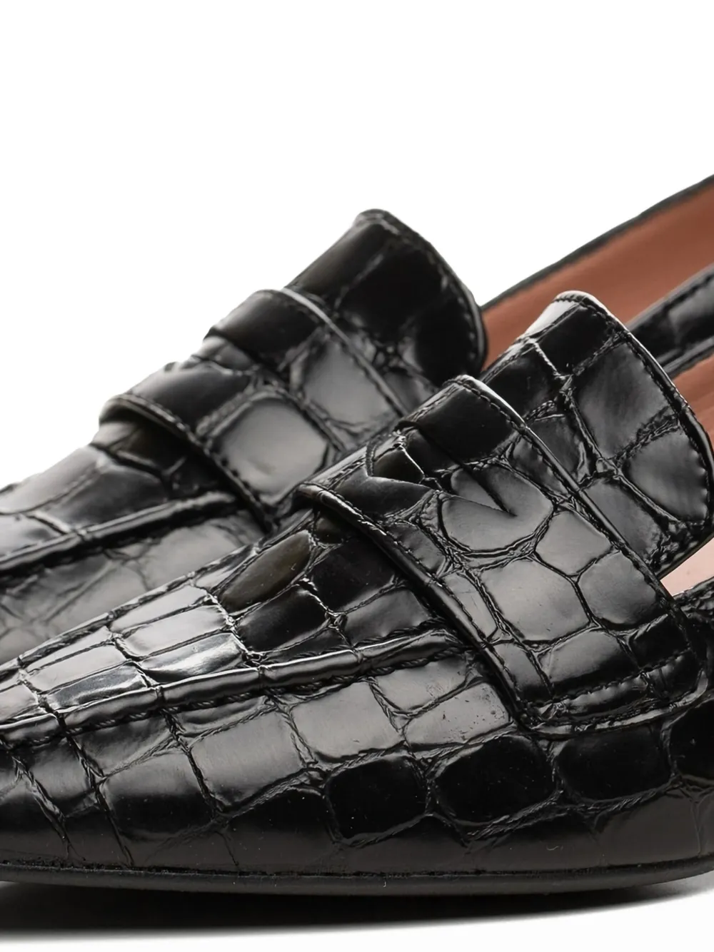 Poche Paris croc-embossed pumps Black