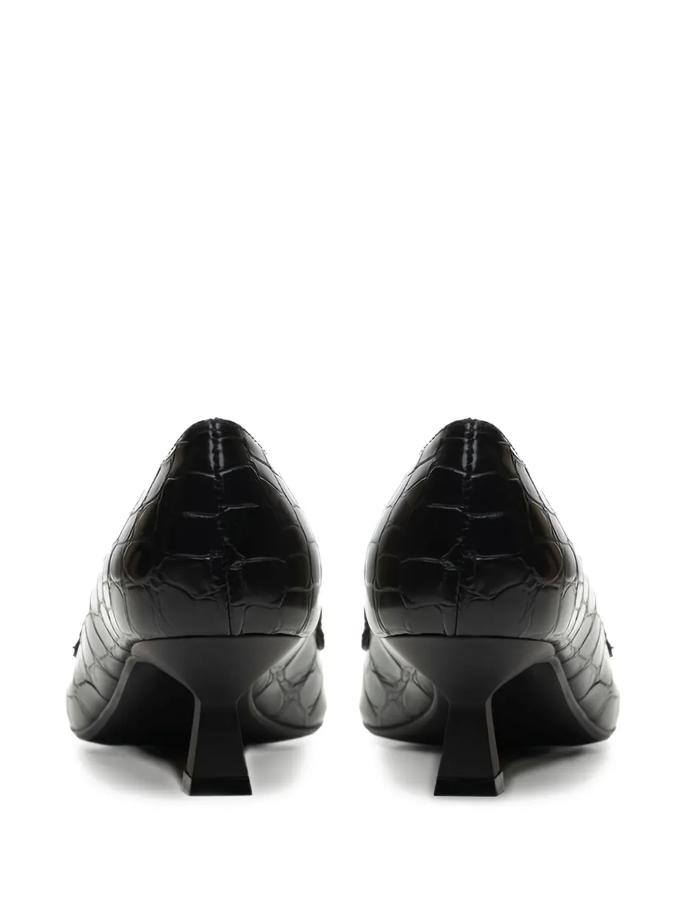 Poche Paris croc-embossed pumps Black