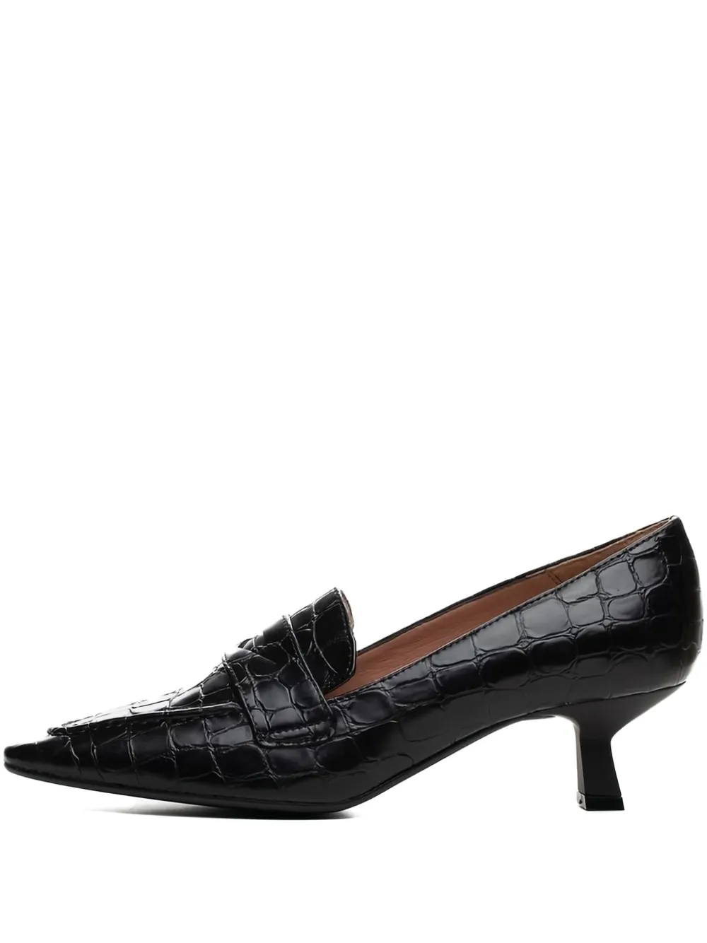 Poche Paris croc-embossed pumps Black