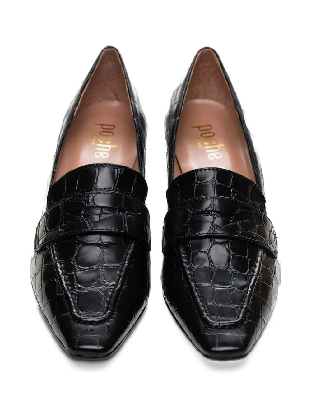 Poche Paris croc-embossed pumps Black