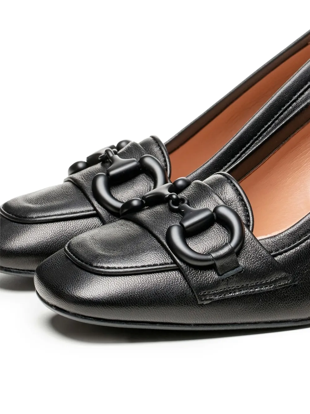 Poche Paris 80mm leather heeled pumps Black