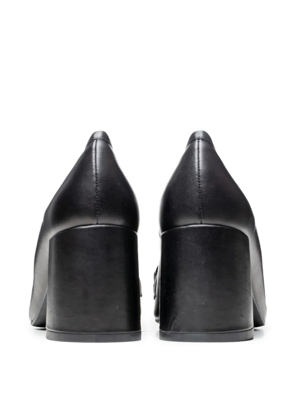 Poche Paris 80mm leather heeled pumps Black