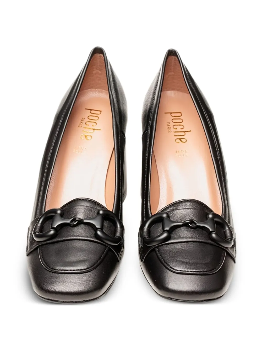 Poche Paris 80mm leather heeled pumps Black