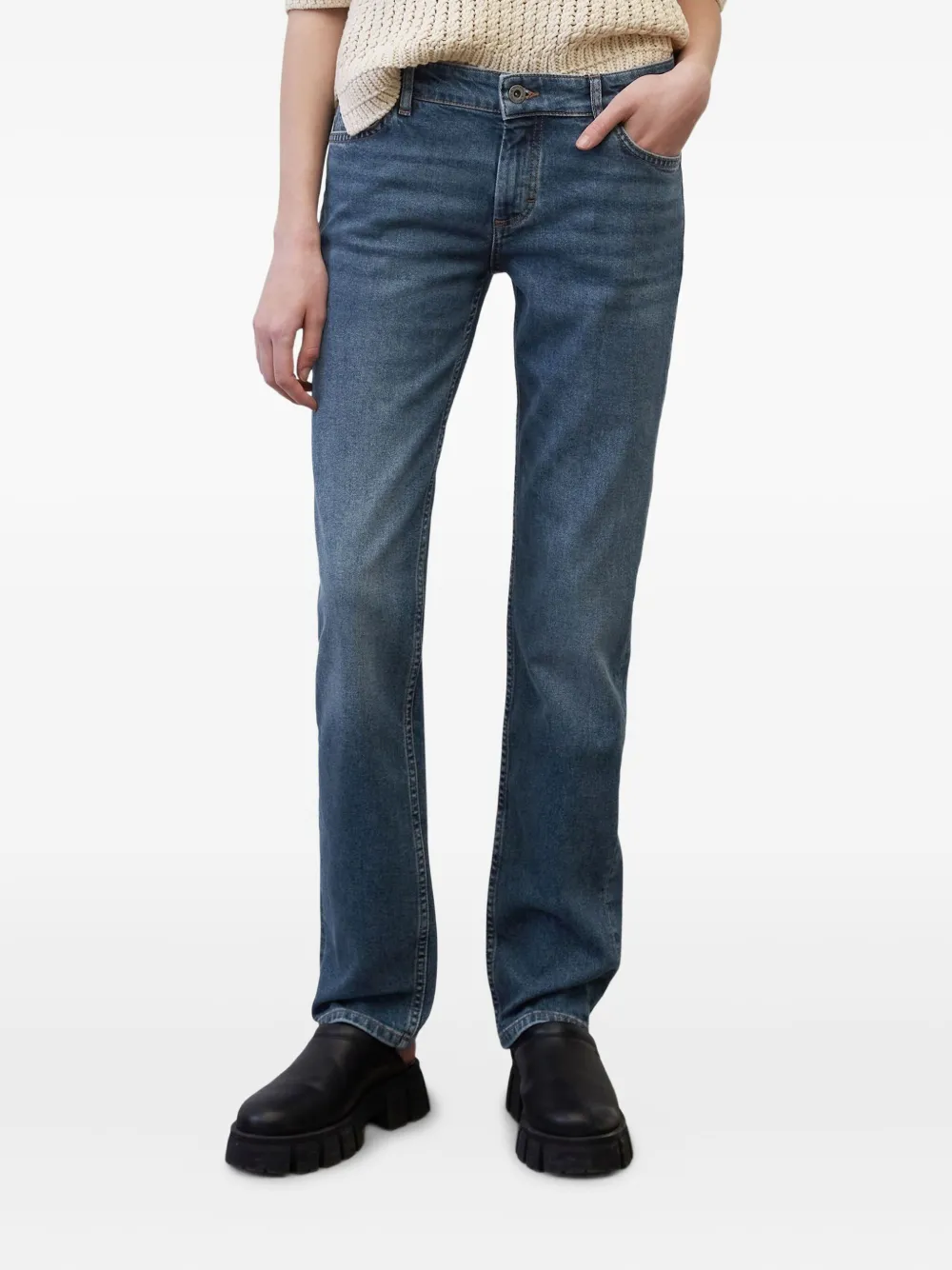 Marc O'Polo Jeans met logopatch Blauw