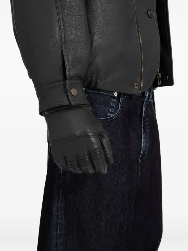 MM6 Maison Margiela レザーグローブ | ブラック | FARFETCH JP