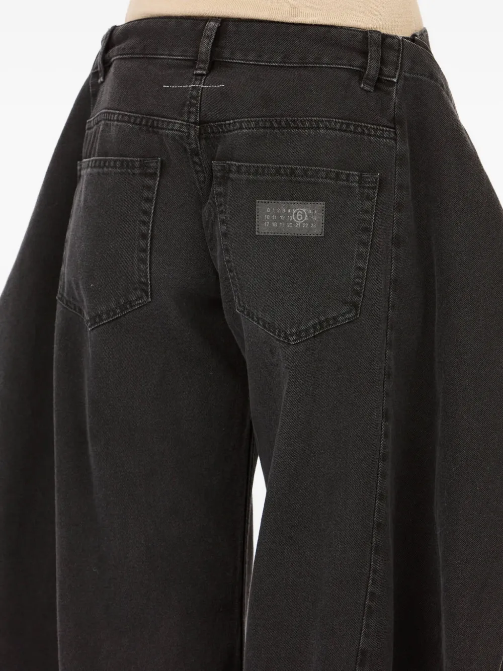 Mm6 Maison Margiela Five-pocket Draped Jeans In Black